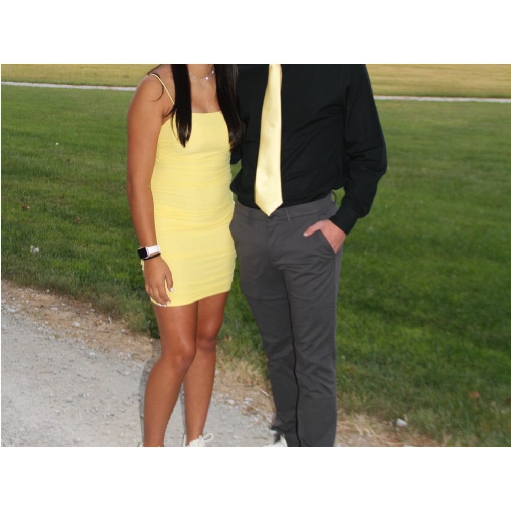 Hello Molly Yellow Mini Dress with Spaghetti Straps for Prom
